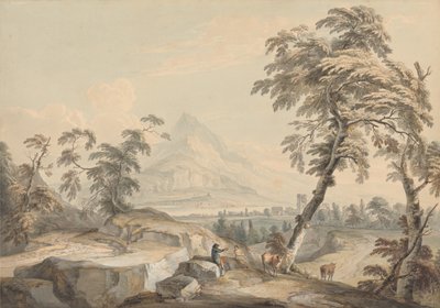 Paisaje italiano con viajeros de Paul Sandby
